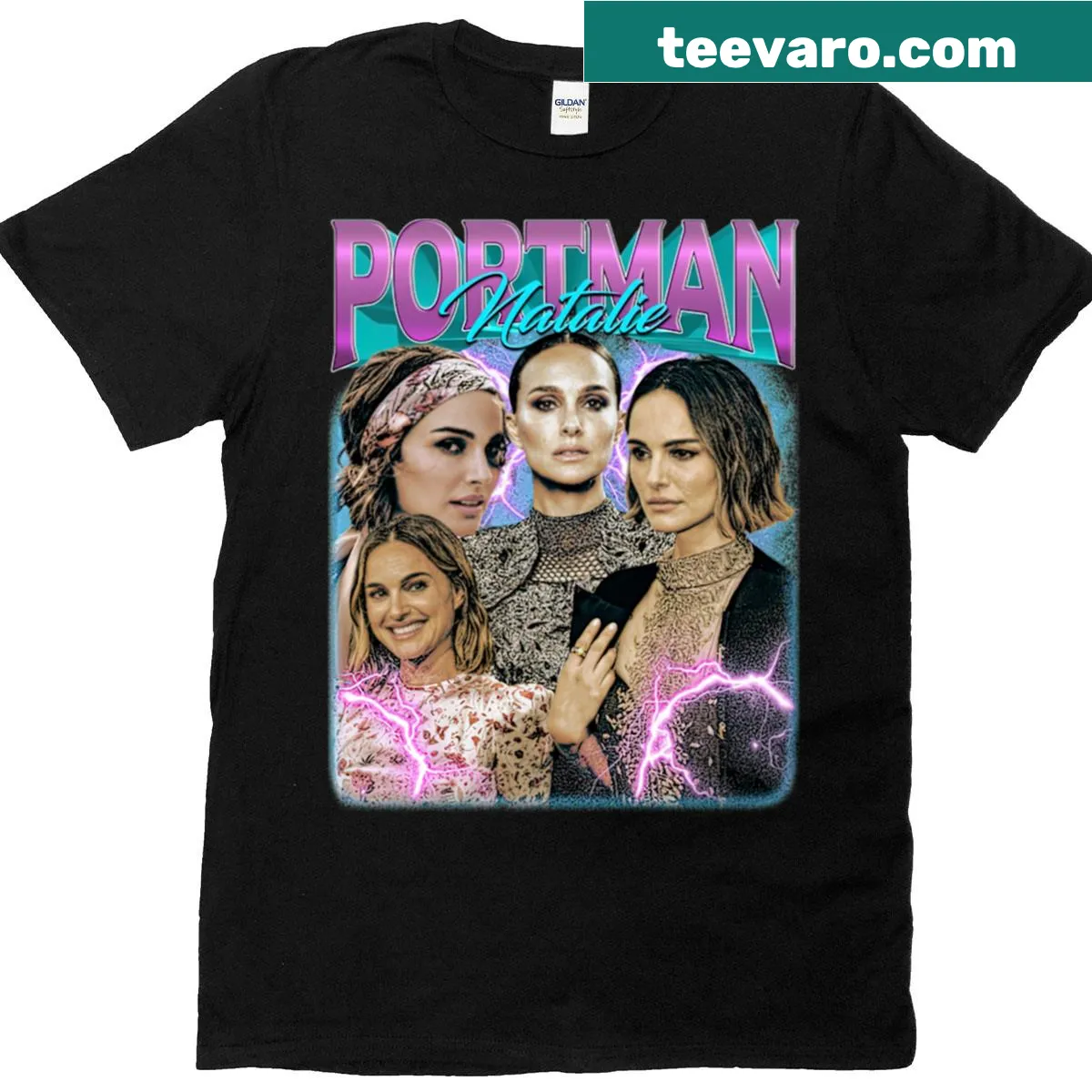 Vintage distressed bootleg t-shirt with unique Natalie design — on a men's t-shirt