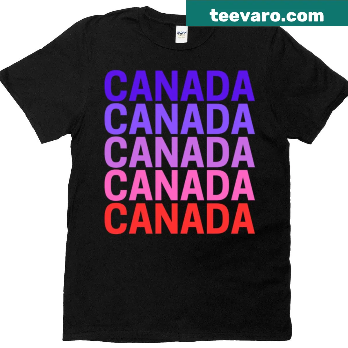 Neon lights design T-shirt inspired by Canada's landscape, featuring abstract shapes. — on a men's t-shirt