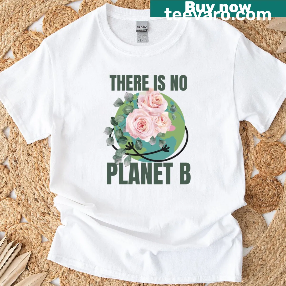 T-shirt with a motivational message about environmental protection — on a men's t-shirt