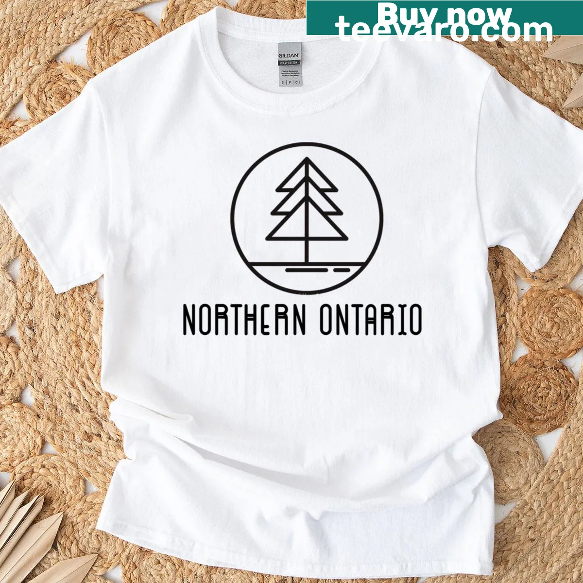 Forest graphic design representing Northern Ontario on T-shirt — on a men's t-shirt