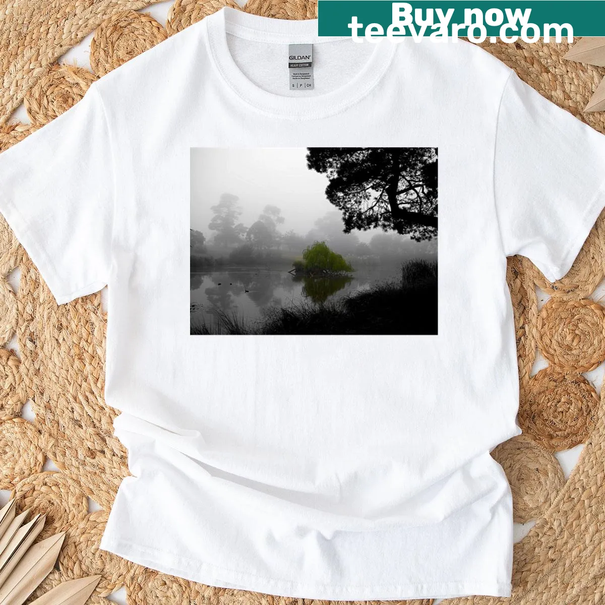 Thoughtful typography design on a long T-shirt — on a men's t-shirt