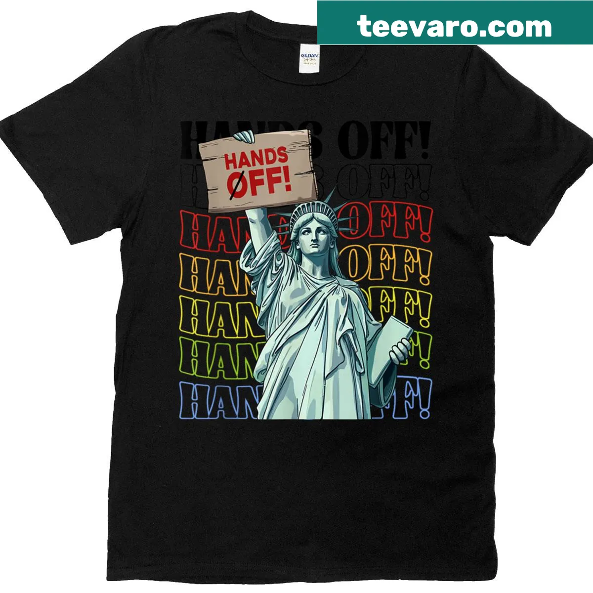 Vintage American flag T-shirt with 'We The People' text — on a men's t-shirt