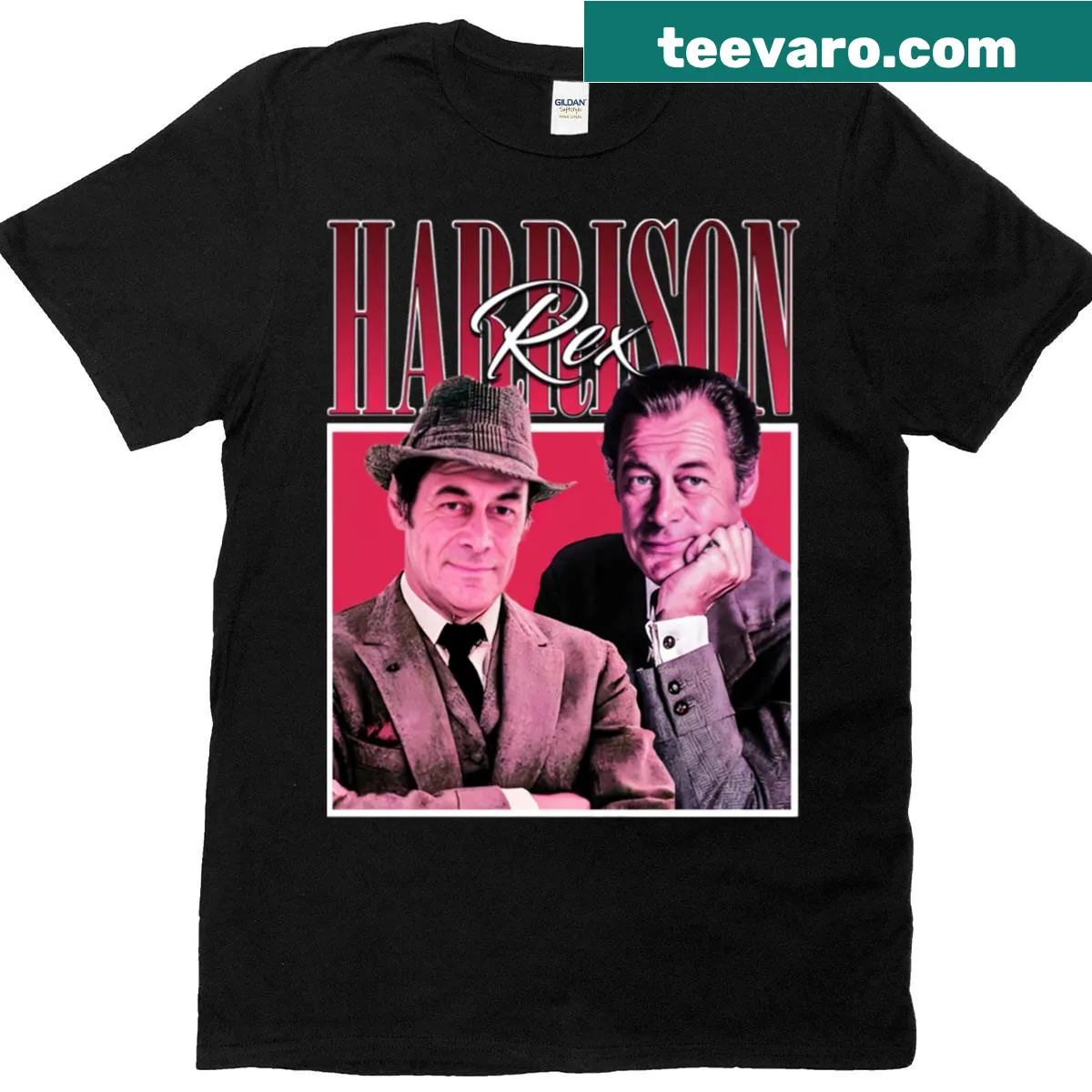 Vintage Rex design T-shirt with retro bootleg graphic — on a men's t-shirt