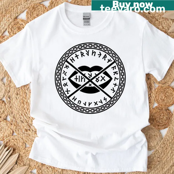 Minimalist Sigil of the Silent Binding graphic on a T-shirt