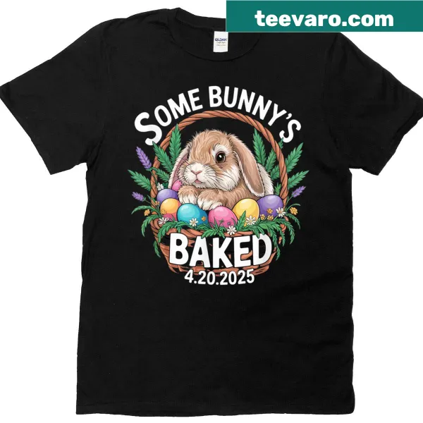 Cute bunny enjoying baked treats for Easter humor