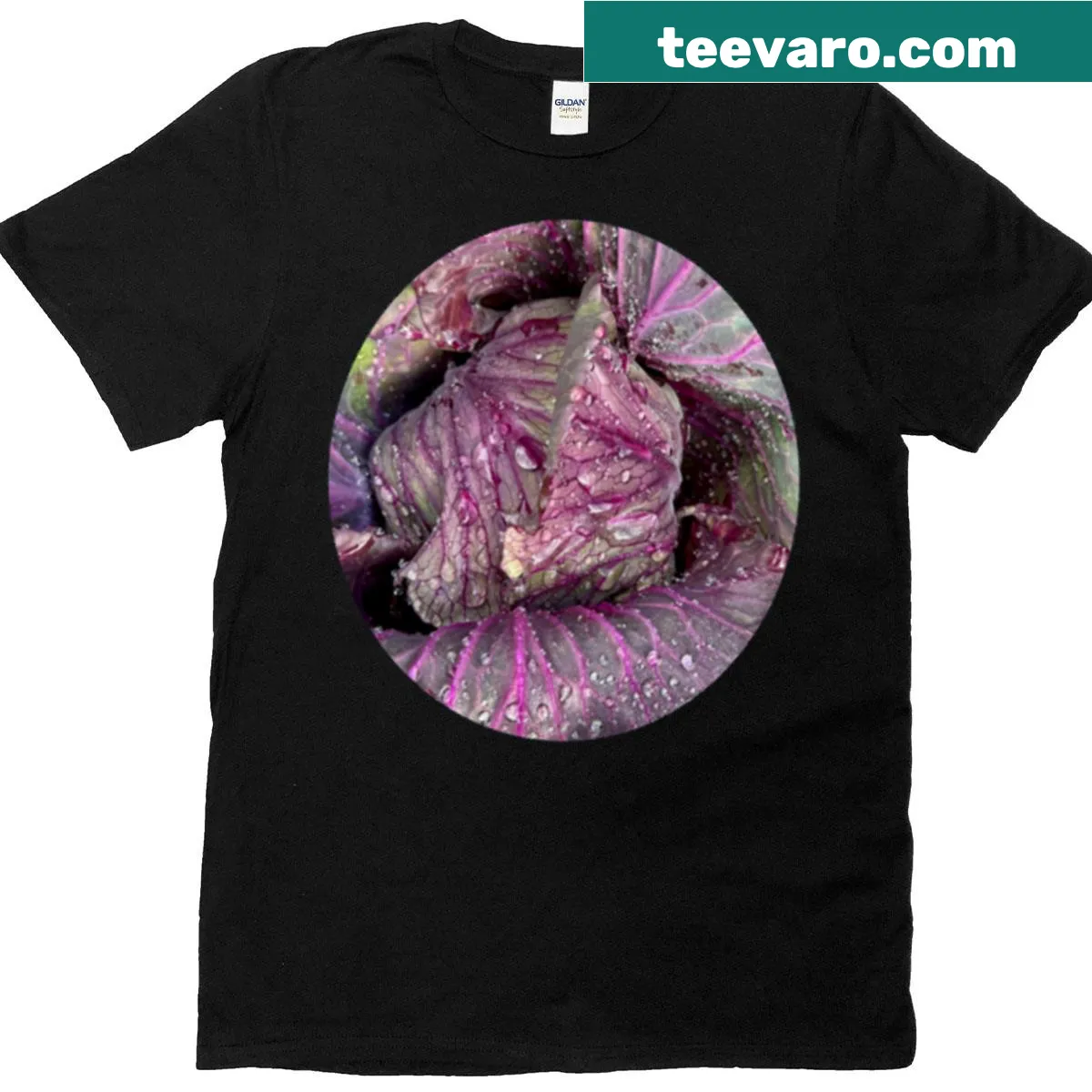 Whimsical typography design featuring joys of cabbage — on a men's t-shirt