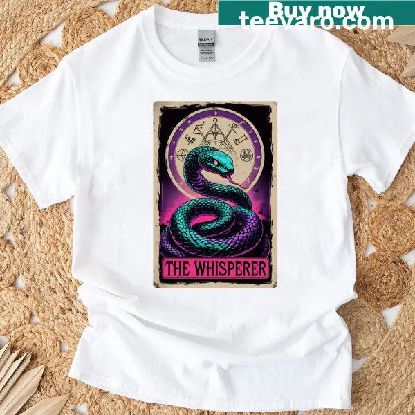 Soft typography on The Whisperer T-shirt emphasizing the word 'Whisperer'