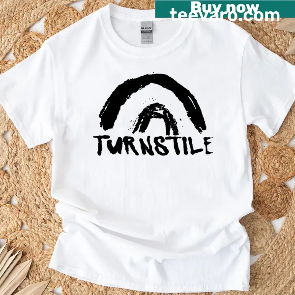 T-shirt featuring bold typography for Turnstile band