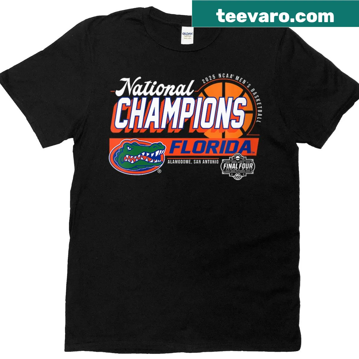 Celebratory T-shirt for Womens Florida Gators National Champs 2025. — on a men's t-shirt