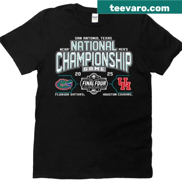 T-shirt depicting the Florida Gators vs Houston Cougars National Championship 2025.