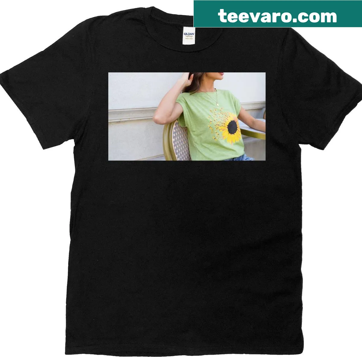Cute summer T-shirt with a funny dragonfly graphic — on a men's t-shirt