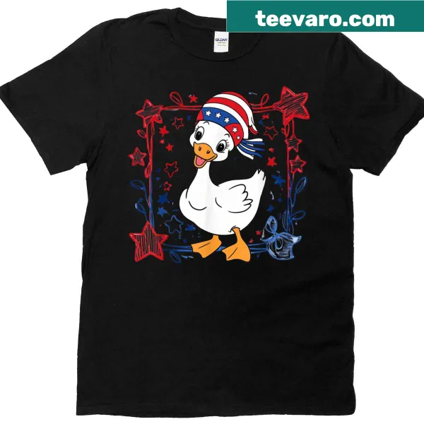 Patriotic Mama Goose T-shirt for Fourth of July and Memorial Day celebrations.