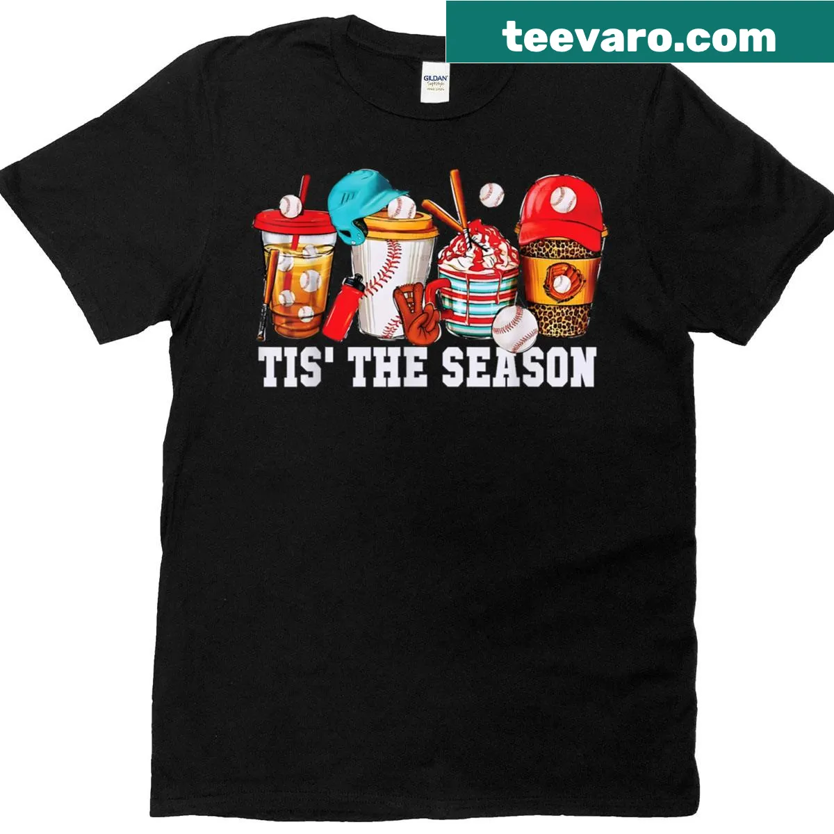 Retro baseball coffee cup design on a casual t-shirt for sports fans. — on a men's t-shirt