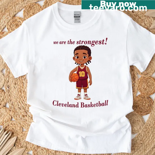 Child in basketball uniform holding a ball on a T-shirt