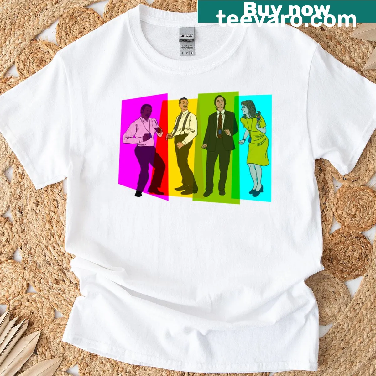 Illustrative T-shirt celebrating the spirit of jazz music — on a men's t-shirt