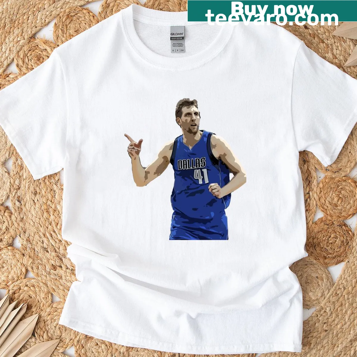Stylish Dirk Nowitzki tribute shirt — on a men's t-shirt