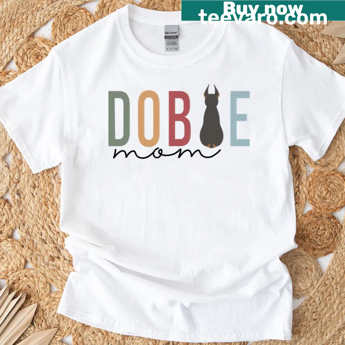 Charming graphic T-shirt for Doberman moms — on a men's t-shirt