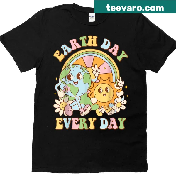 Typography design stating 'Earth Day Every Day' T-shirt