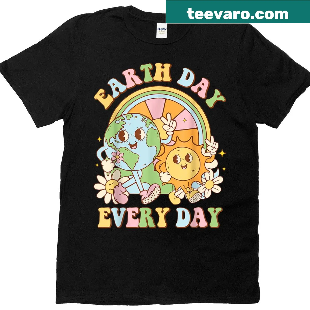 Typography design stating 'Earth Day Every Day' T-shirt — on a men's t-shirt