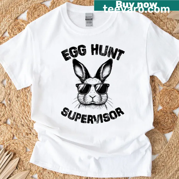 Funny Egg Hunt Supervisor Easter t-shirt with playful text