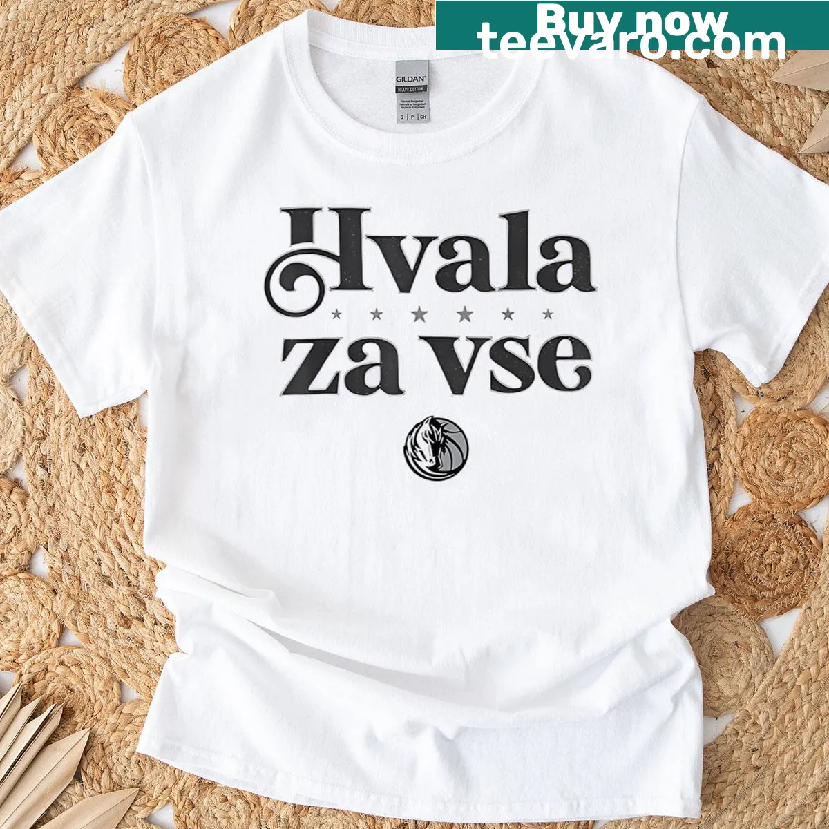 Vintage t-shirt with 'Fanny Dallas Hvala Za Vse' text — on a men's t-shirt