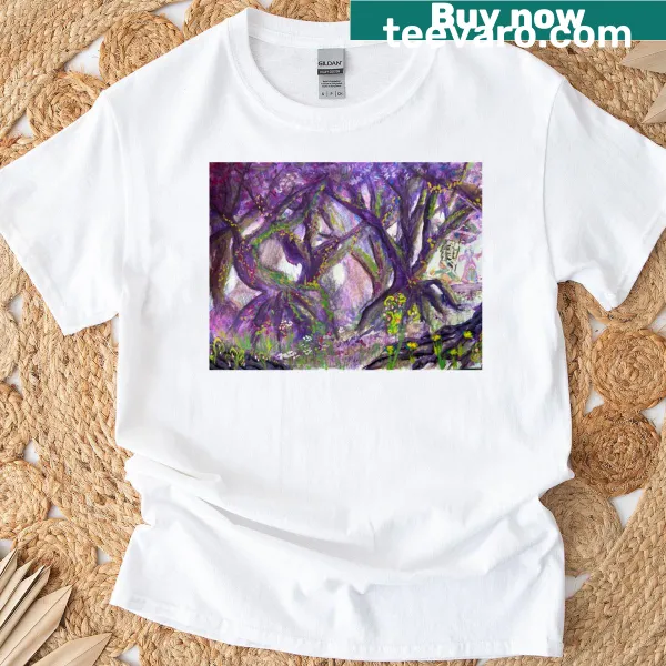 Whimsical t-shirt with fantasy woodland illustrations