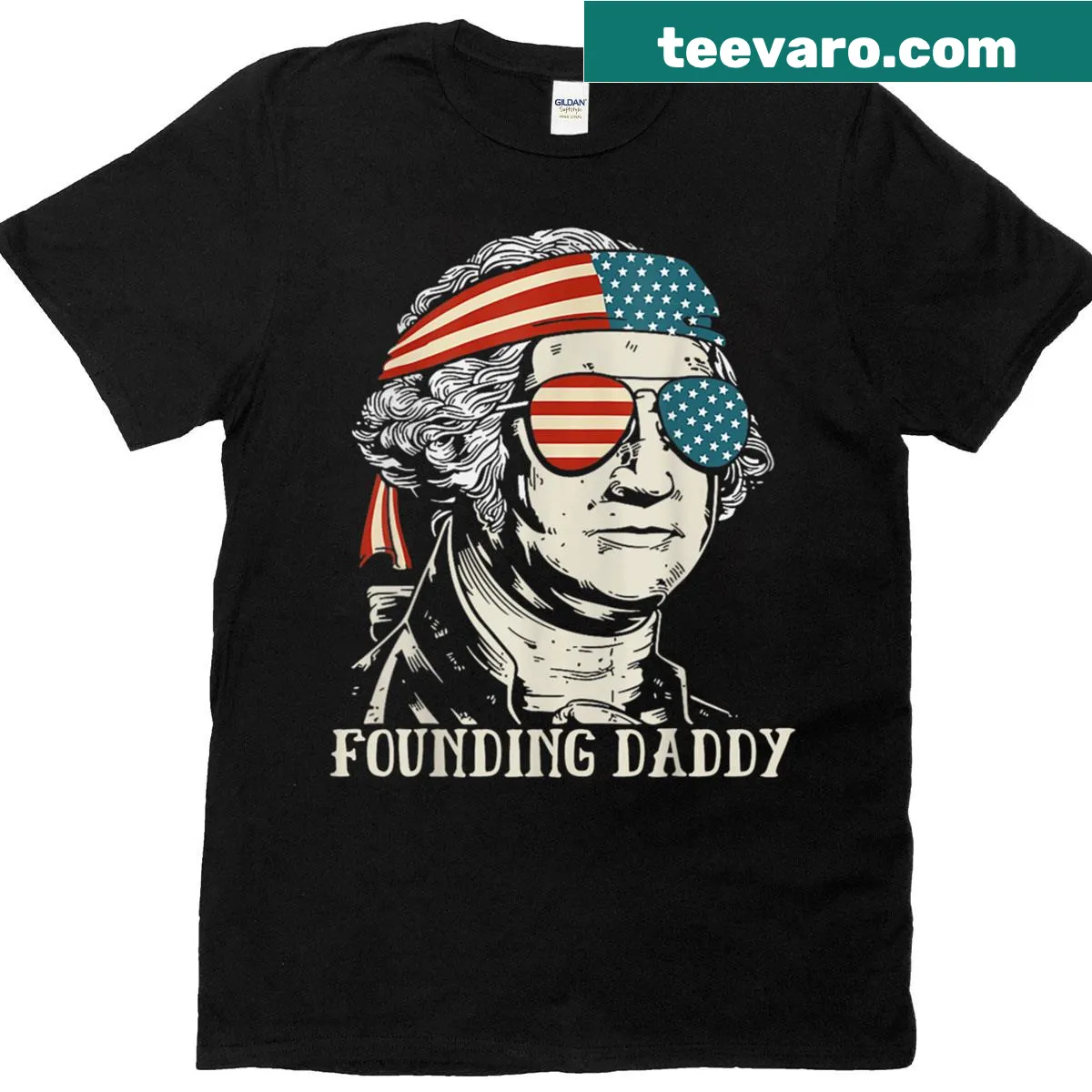 Humorous George Washington graphic for 4th of July T-shirt — on a men's t-shirt