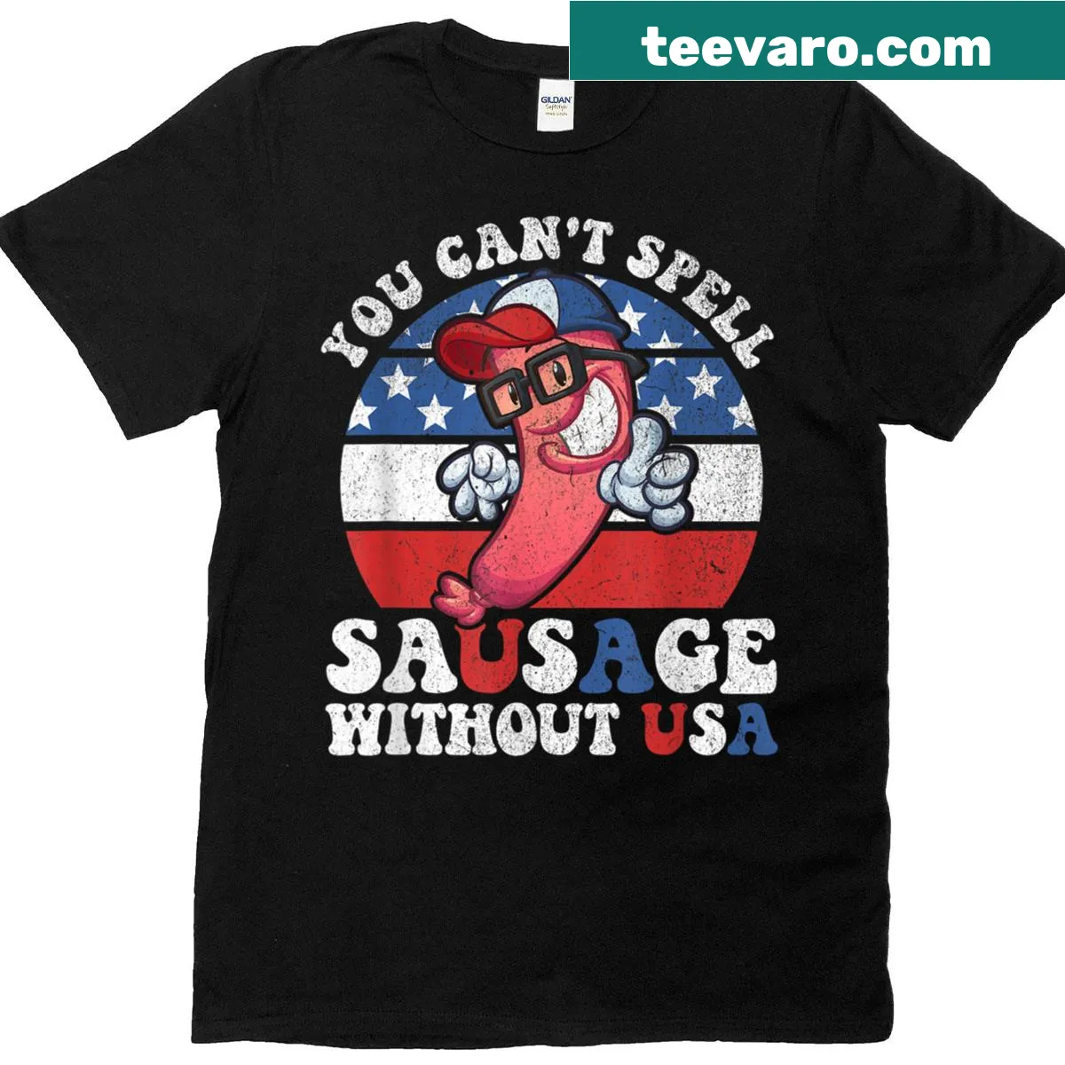 Amusing 4th of July themed graphic on shirt — on a men's t-shirt