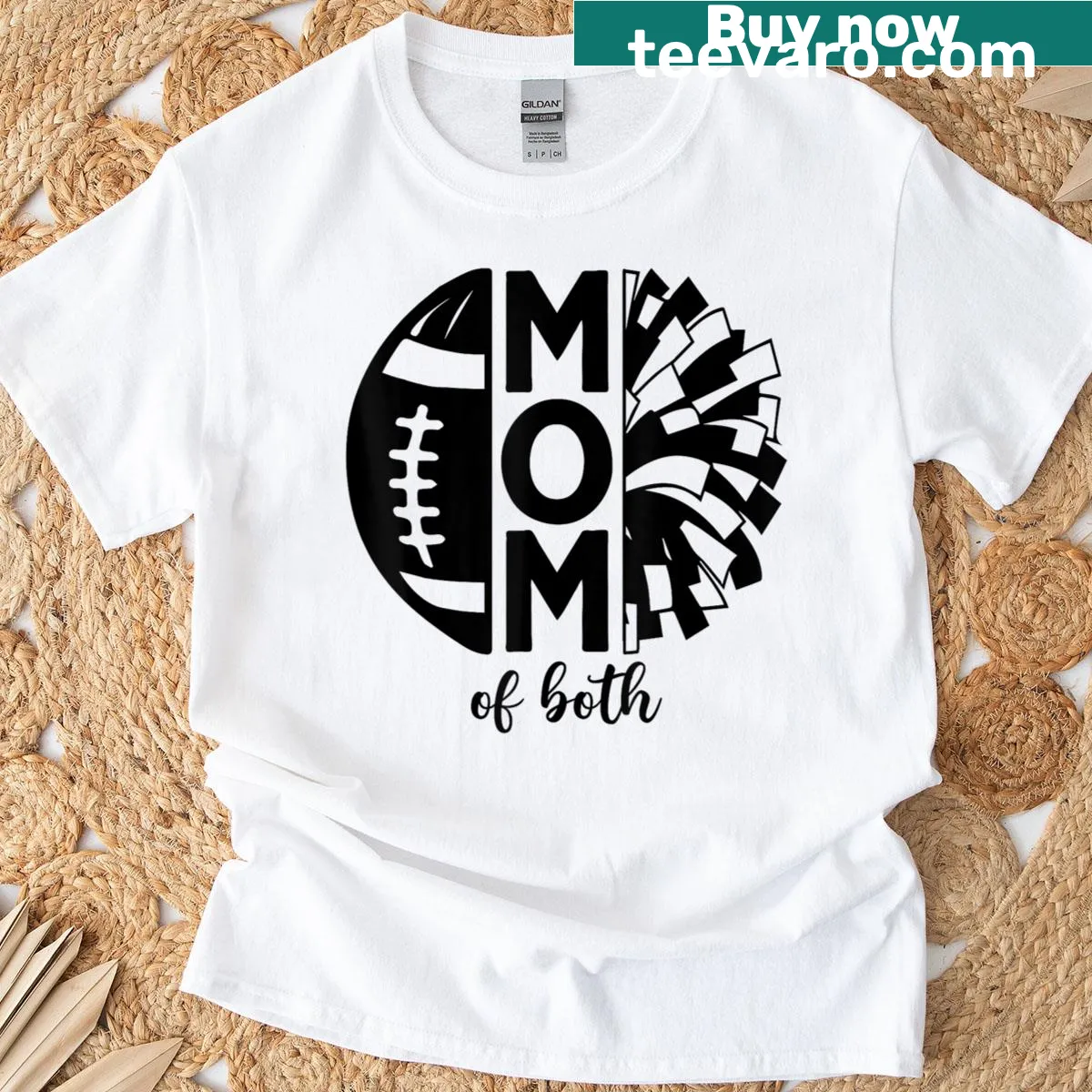 Vintage-style mom t-shirt with funny cheer and football text — on a men's t-shirt