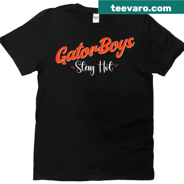 Gator illustration on a playful shirt celebrating warmth and fun