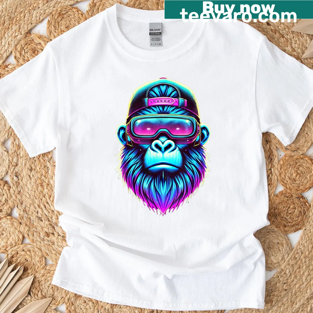 Funny gorilla-themed birthday T-shirt for adults — on a men's t-shirt
