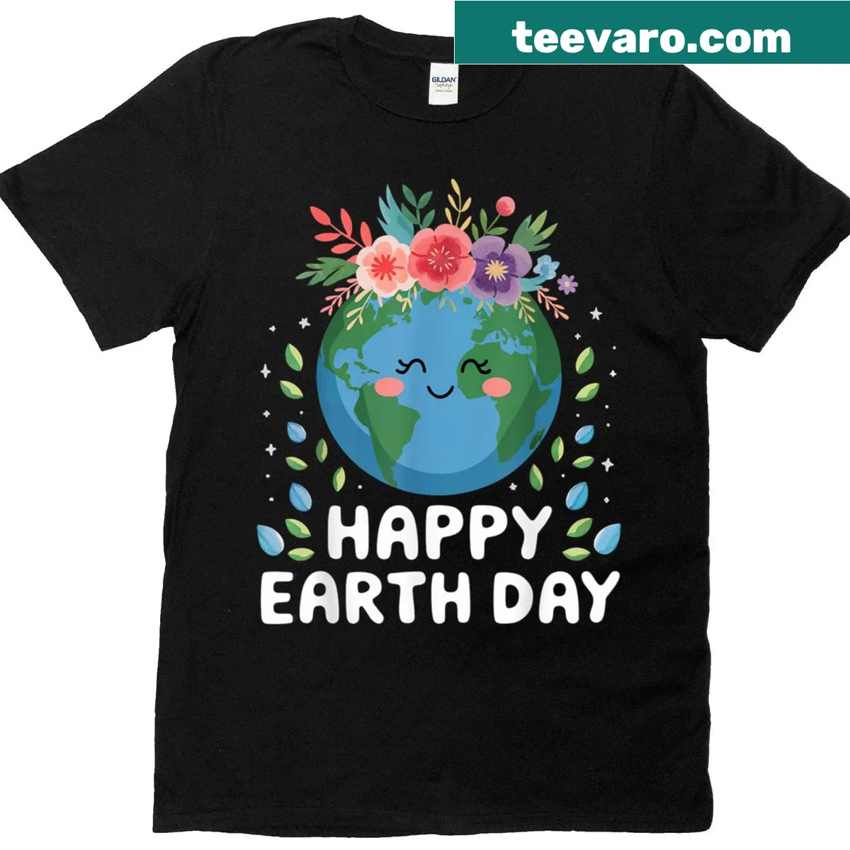 Floral Earth Day design for women and kids on t-shirt — on a men's t-shirt