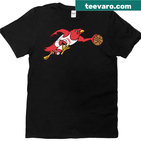 Retro Hawks logo printed on vintage distressed t-shirt
