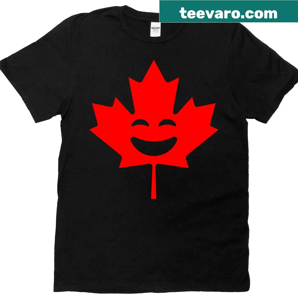 Typography T-shirt with 'Hoorah For Canada' text — on a men's t-shirt