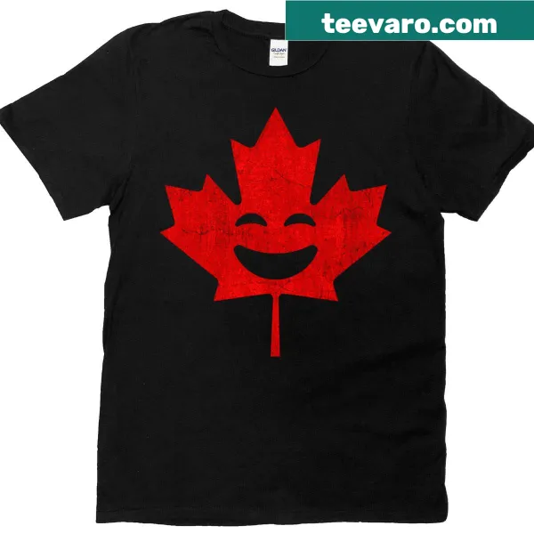 Vintage-style Canada pride T-shirt with cheerful text