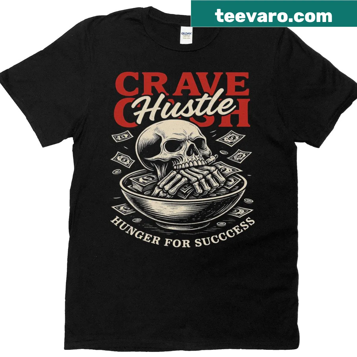 Typographic design with 'Hunger For Success' for gym enthusiasts — on a men's t-shirt