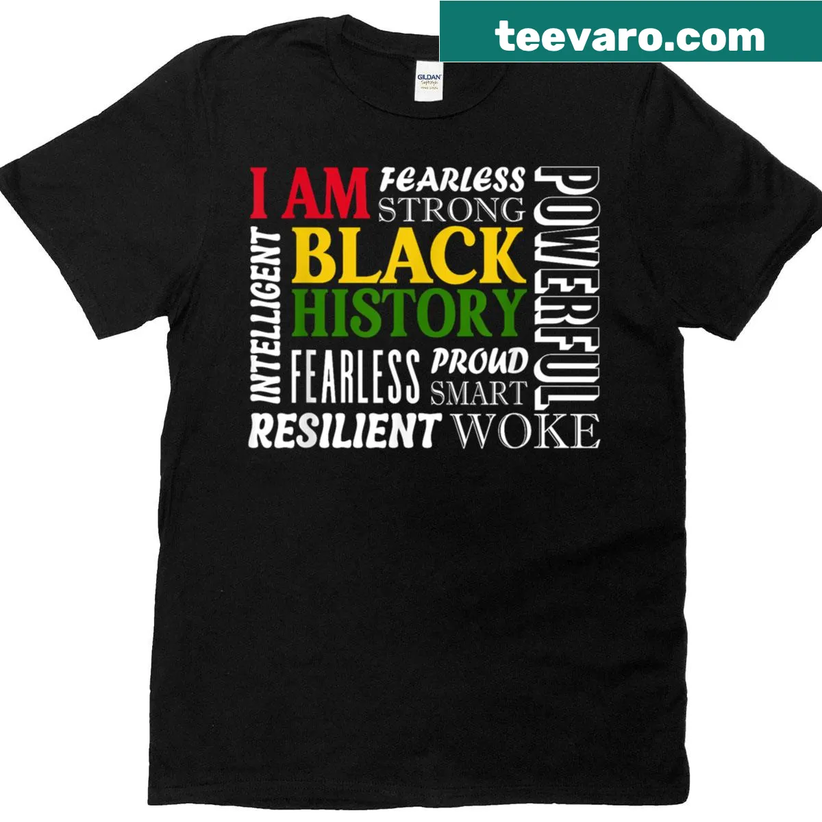 Inspirational typography on Black History and Black Lives Matter T-shirt — on a men's t-shirt