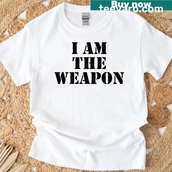 Protest T-shirt with the phrase I Am The Weapon - Hands Off