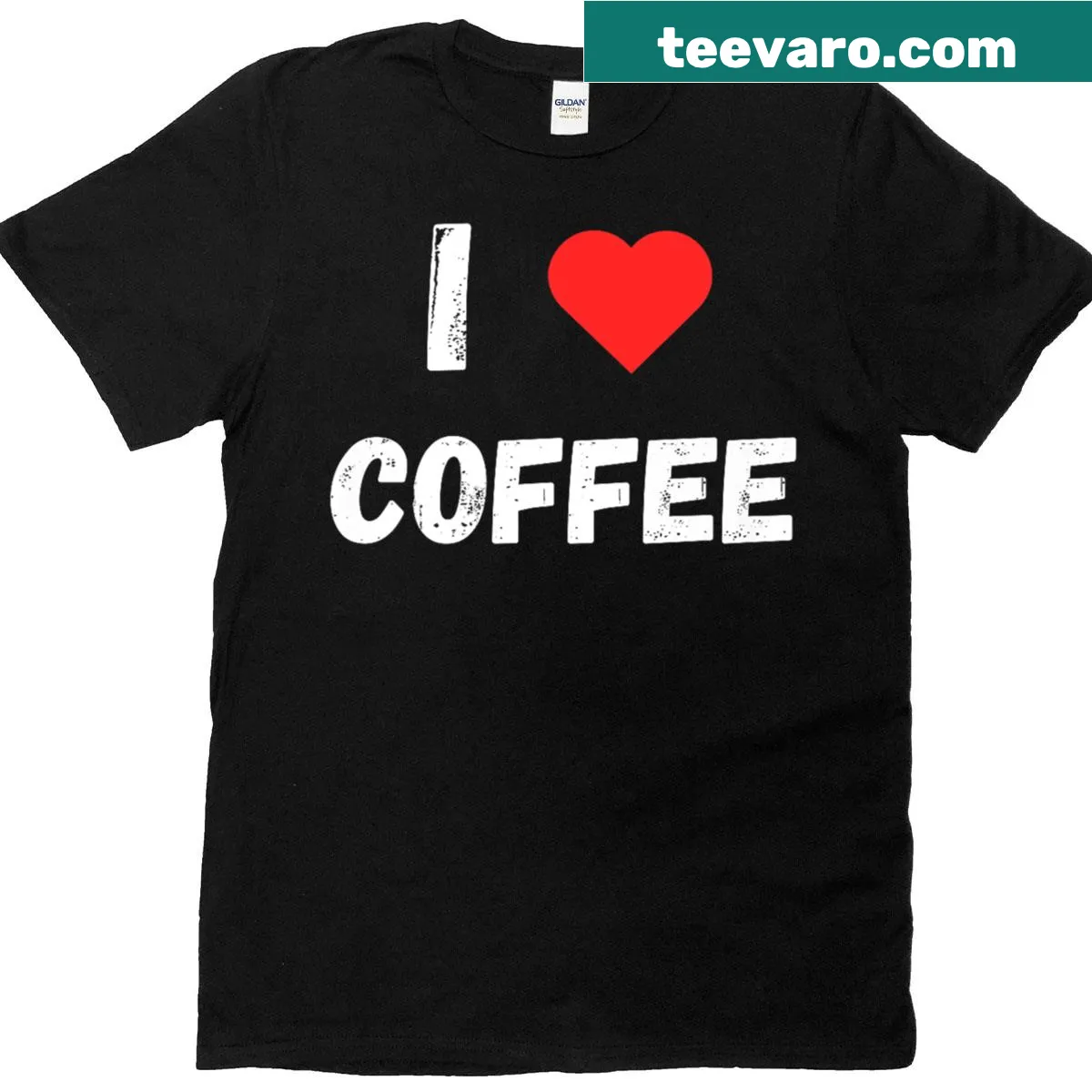 Hand-lettered coffee love graphic on a t-shirt — on a men's t-shirt