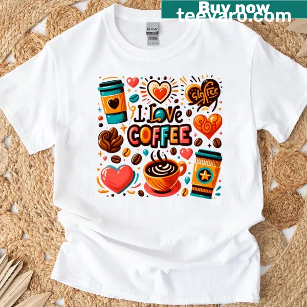 I Love Coffee t-shirt with bold text