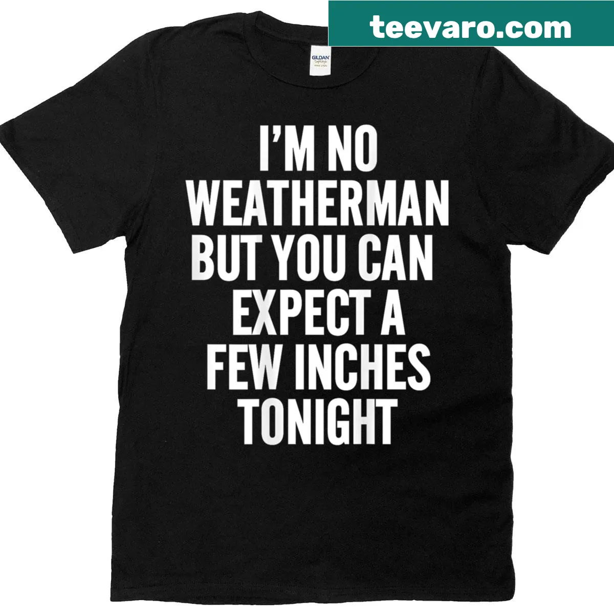 Edgy T-shirt with a humorous weather-related saying — on a men's t-shirt