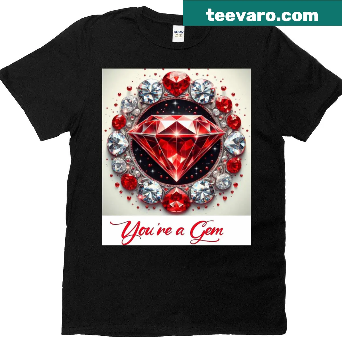 Inspirational text 'You’re a Gem' on a t-shirt — on a men's t-shirt