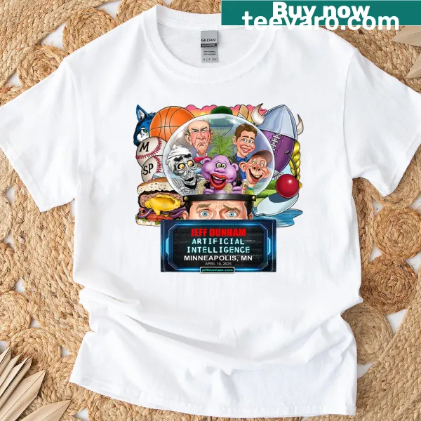 Jeff Dunham 2025 T-shirt with bold typography.