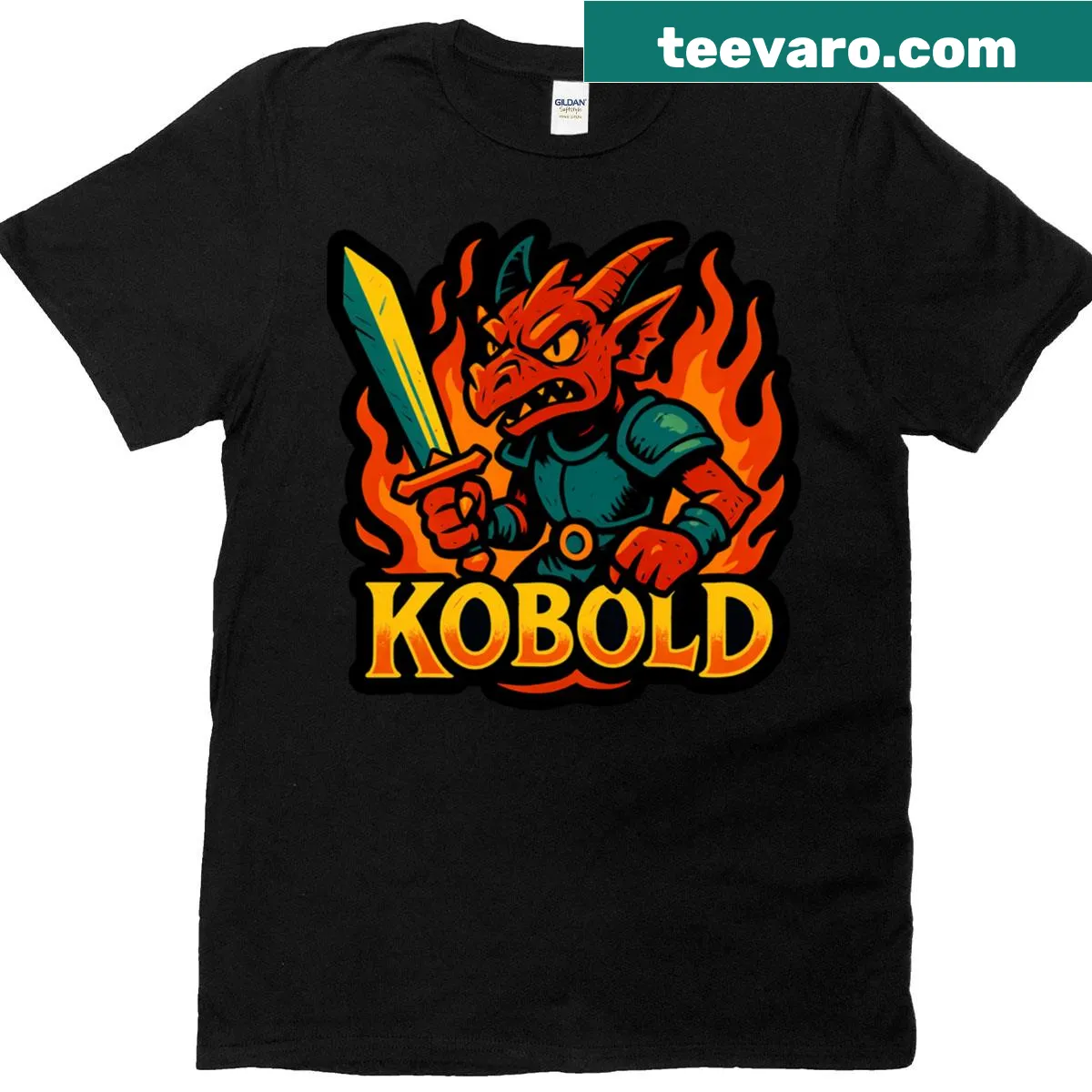 Silhouette T-shirt featuring a kobold chaos agent design — on a men's t-shirt