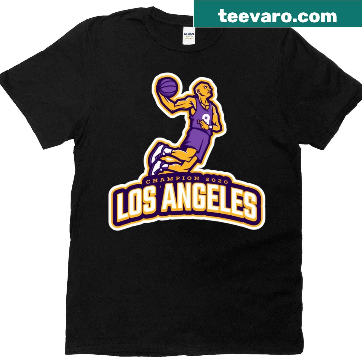 Vintage Los Angeles Basketball Champion 2020 T-shirt — on a men's t-shirt