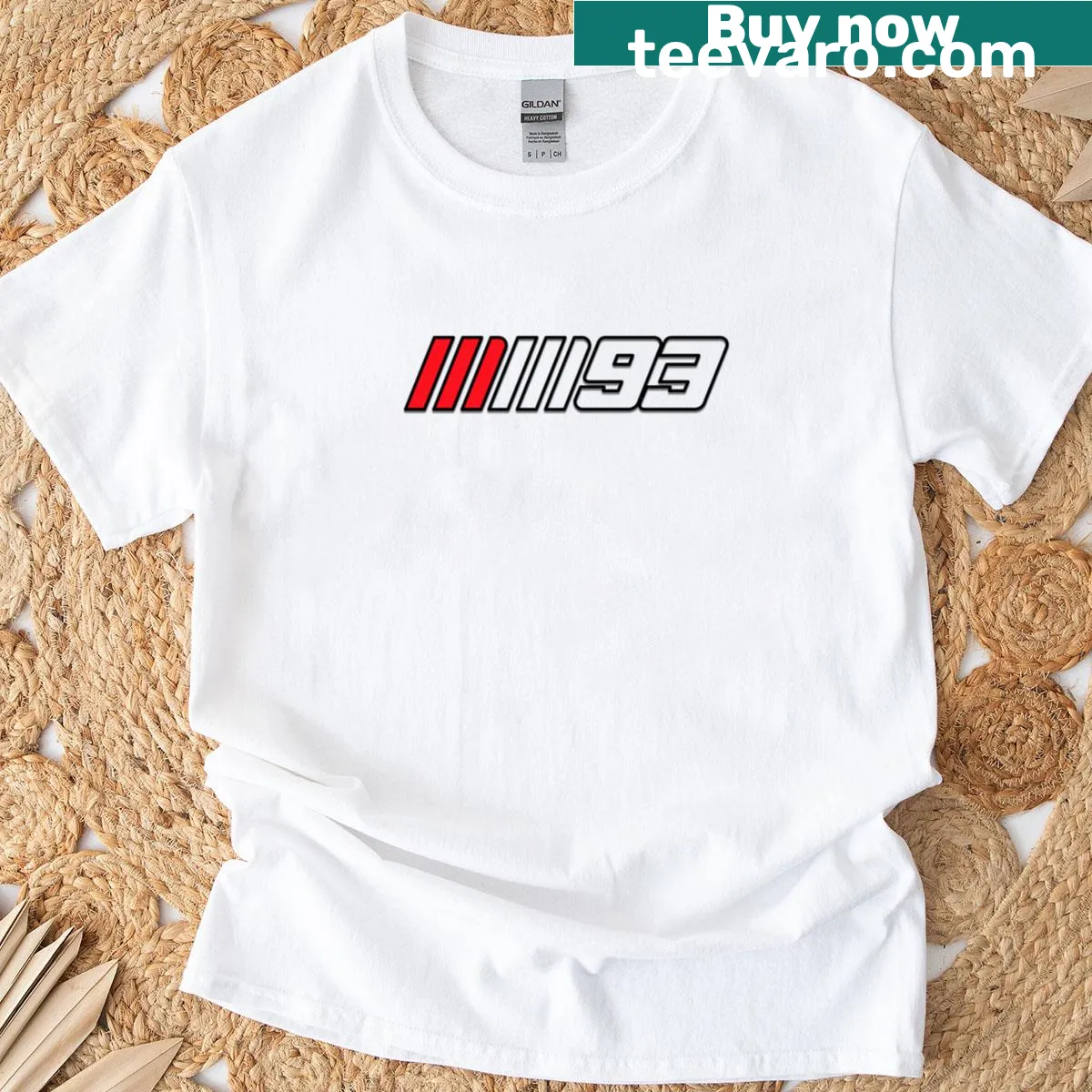 Marc Marquez 93 graphic T-shirt with dynamic lines. — on a men's t-shirt