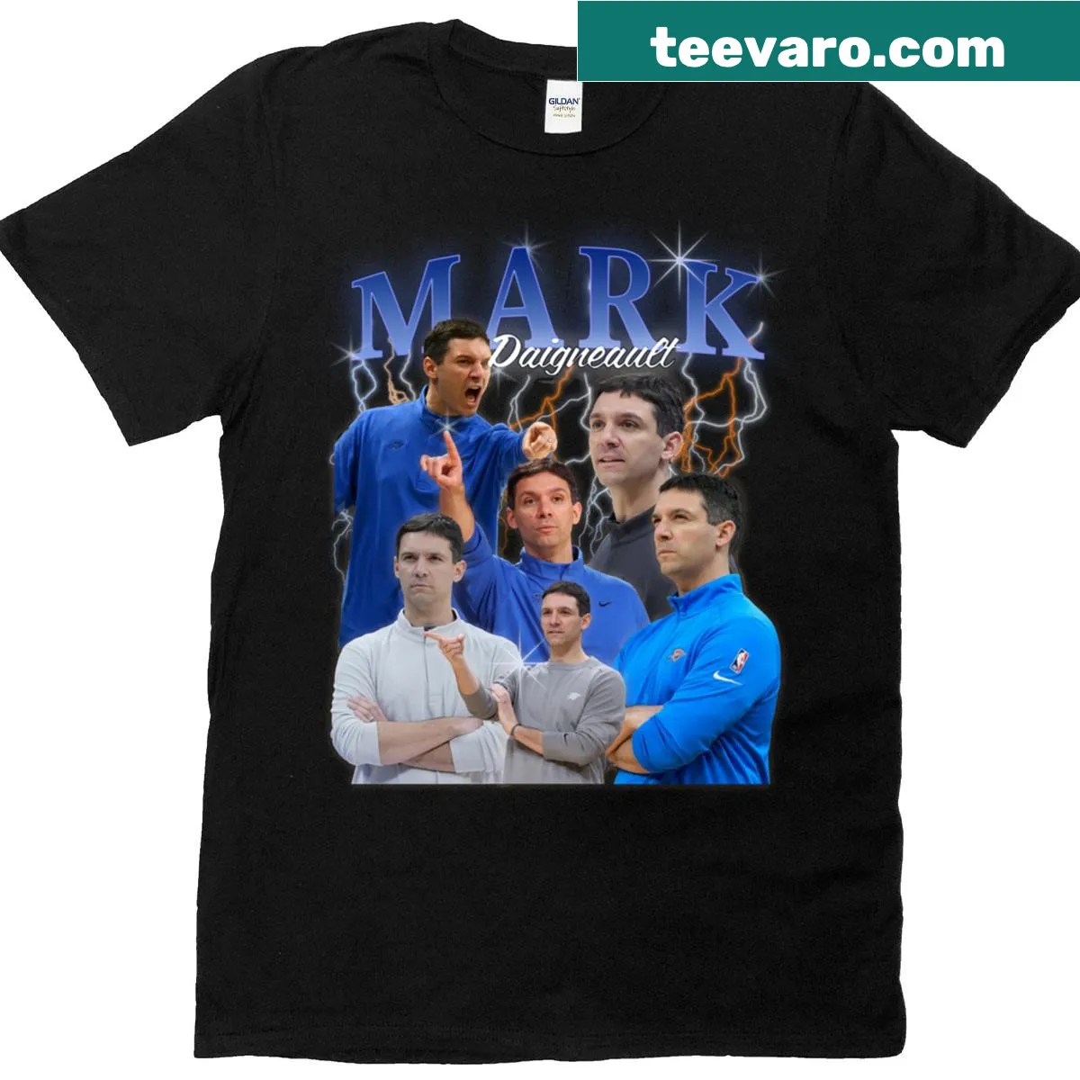 Simple T-shirt featuring 'Mark Daigneault' in clean typography — on a men's t-shirt