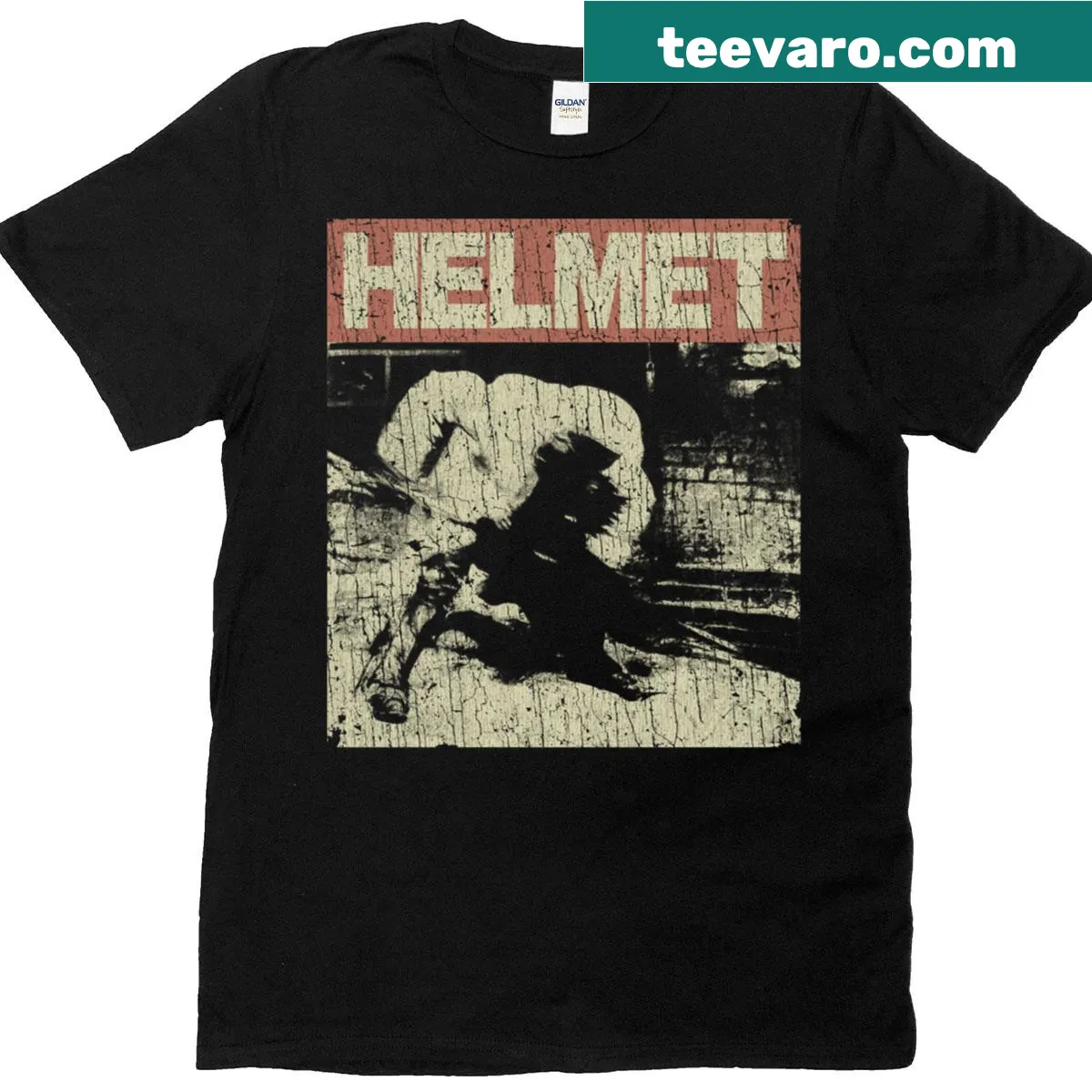 Vintage-style T-shirt with Meantime 1992 design — on a men's t-shirt