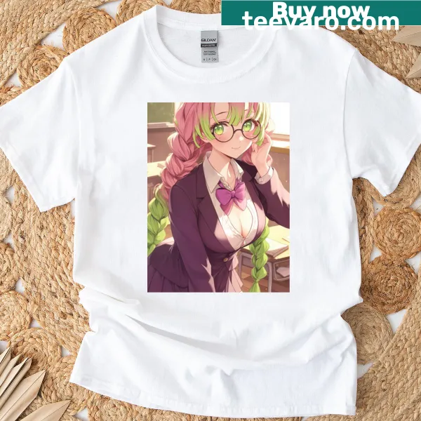Mitsuri in schoolgirl outfit graphic on classic t-shirt