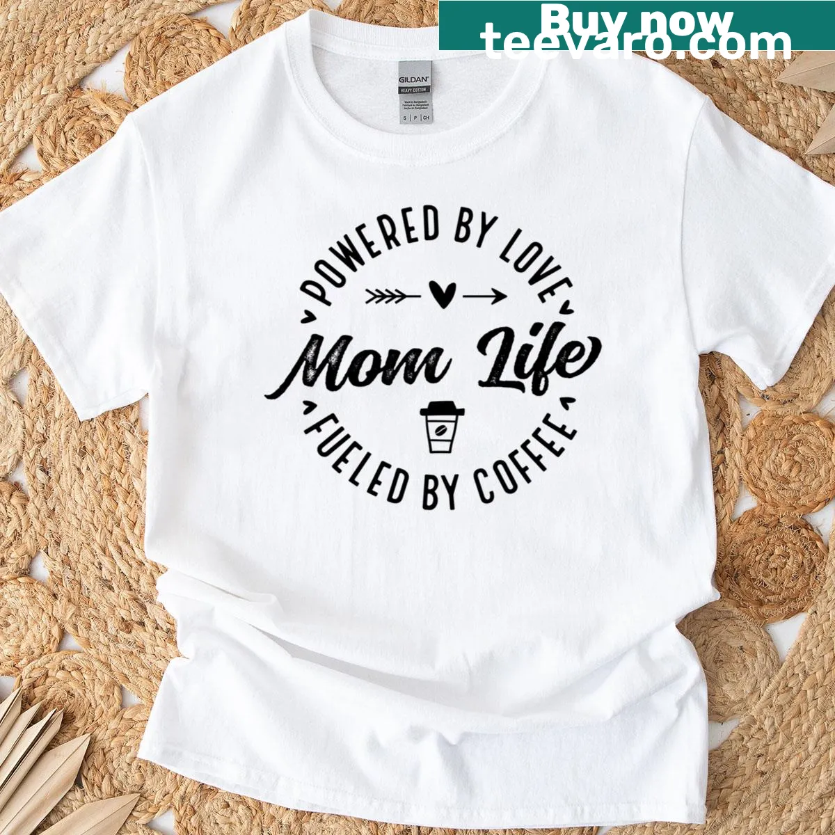 Funny T-shirt for moms featuring coffee and love themes — on a men's t-shirt